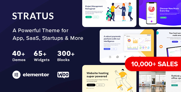 App, SaaS & Software Startup Tech Theme – Stratus