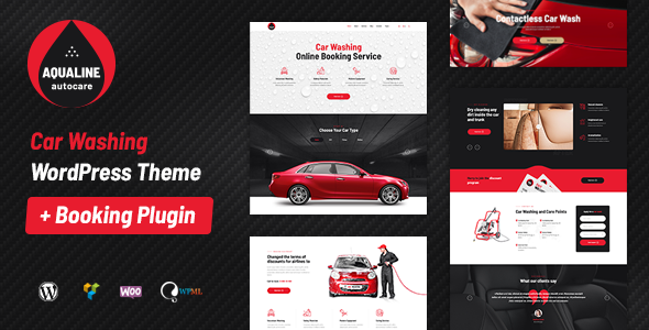 Aqualine – Car Washing Service with Booking System WordPress Theme