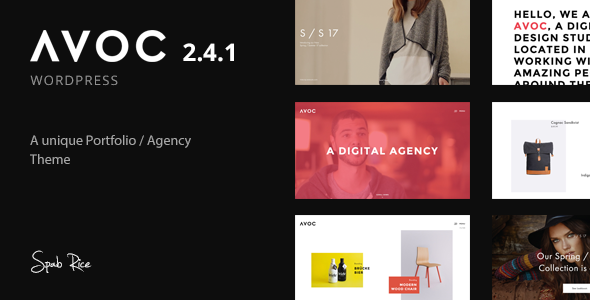 Avoc – Unique and Minimal Portfolio / Agency WordPress Theme