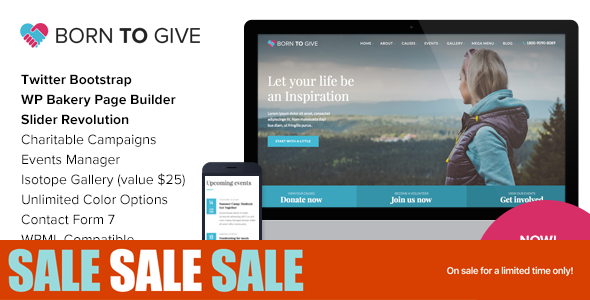 Born To Give – Charity Crowdfunding Responsive WordPress Theme