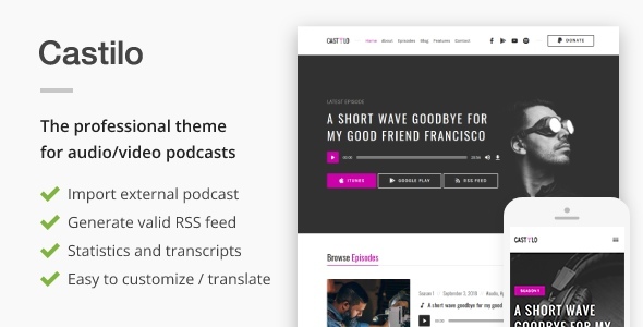 Castilo – Audio Podcast WordPress Theme