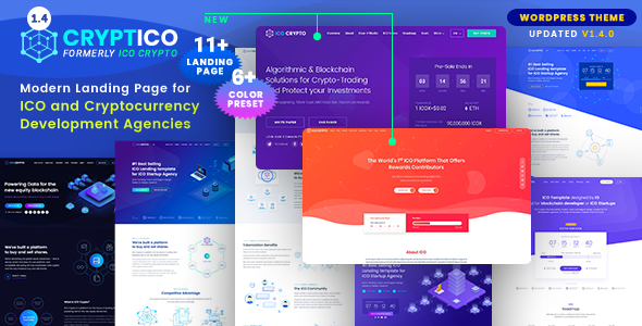 Cryptico – ICO Crypto Landing & Cryptocurrency WordPress Theme​