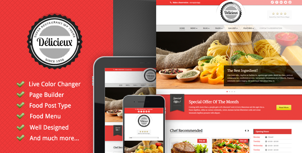 Delicieux – Restaurant WordPress Theme