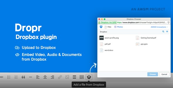 Dropr – Dropbox Plugin for WordPress
