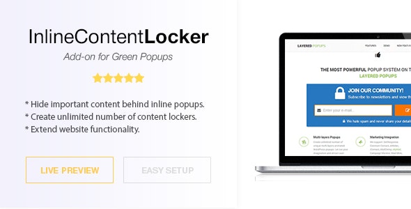 Inline Content Locker – Green Popups Add-On
