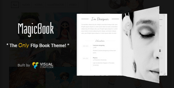MagicBook – A 3D Flip Book WordPress Theme