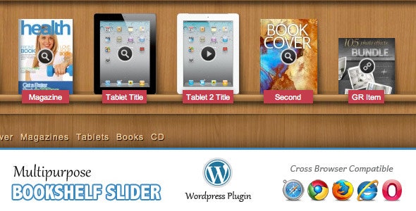 Multipurpose Bookshelf Slider – WordPress Plugin