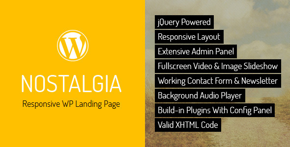 Nostalgia – WordPress Landing Page