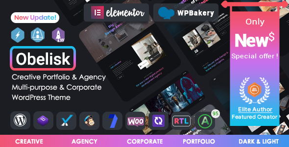 Obelisk – Agency Portfolio & Creative WordPress Theme