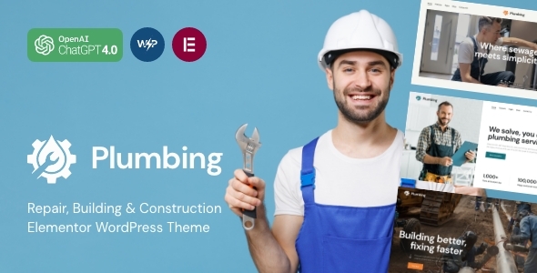Plumbing – Repair, Building & Construction Elementor WordPress Theme