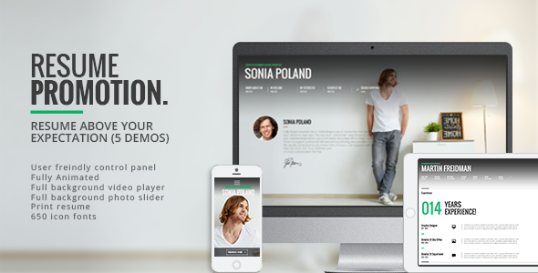 Promotion – Animated CV Resume Theme