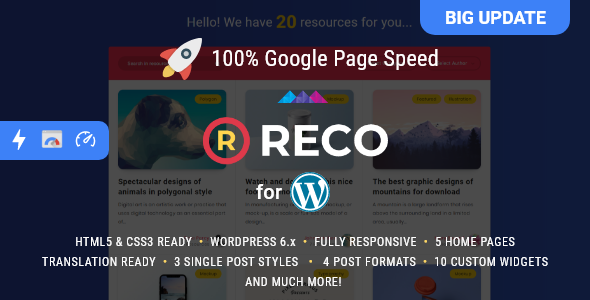 Reco – Minimal Lightweight AMP Theme for Freebies