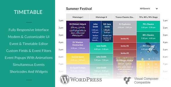 Responsive Timetable for WordPress