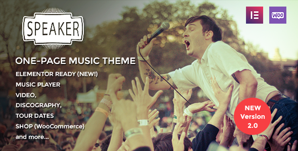 Speaker – One-Page Music WordPress Theme