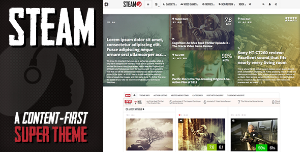 Steam – Responsive Retina Review Magazine Theme