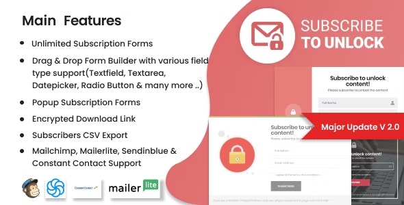 Subscribe to Unlock Opt In Content Locker WordPress Plugin