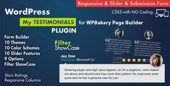 Testimonials Showcase for WPBakery Page Builder Plugin