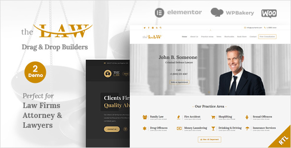 The Law – Lawyer Theme + RTL