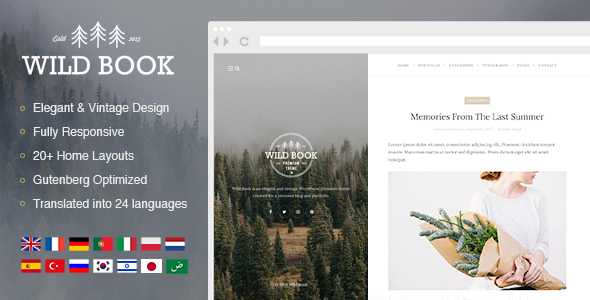 Wild Book – Vintage & Elegant WordPress Blog Theme