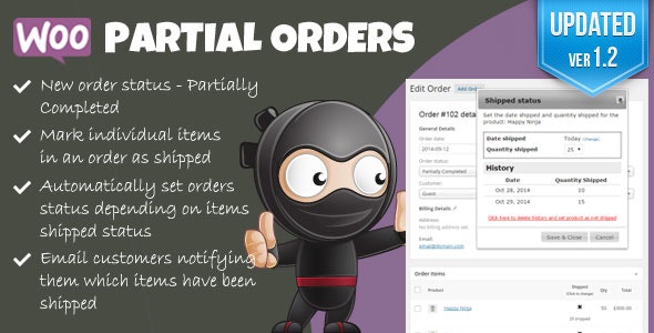 Woocommerce Partial Orders