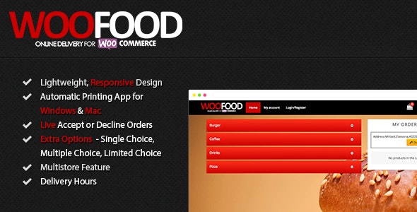 WooFood – Food Ordering (Delivery & Pickup) Plugin  for WordPress / WooCommerce