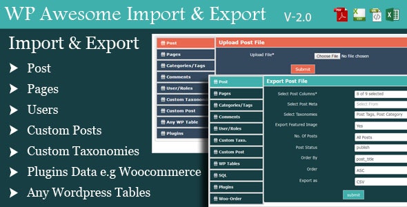 WordPress Awesome Import & Export Plugin – Import & Export WordPress Data